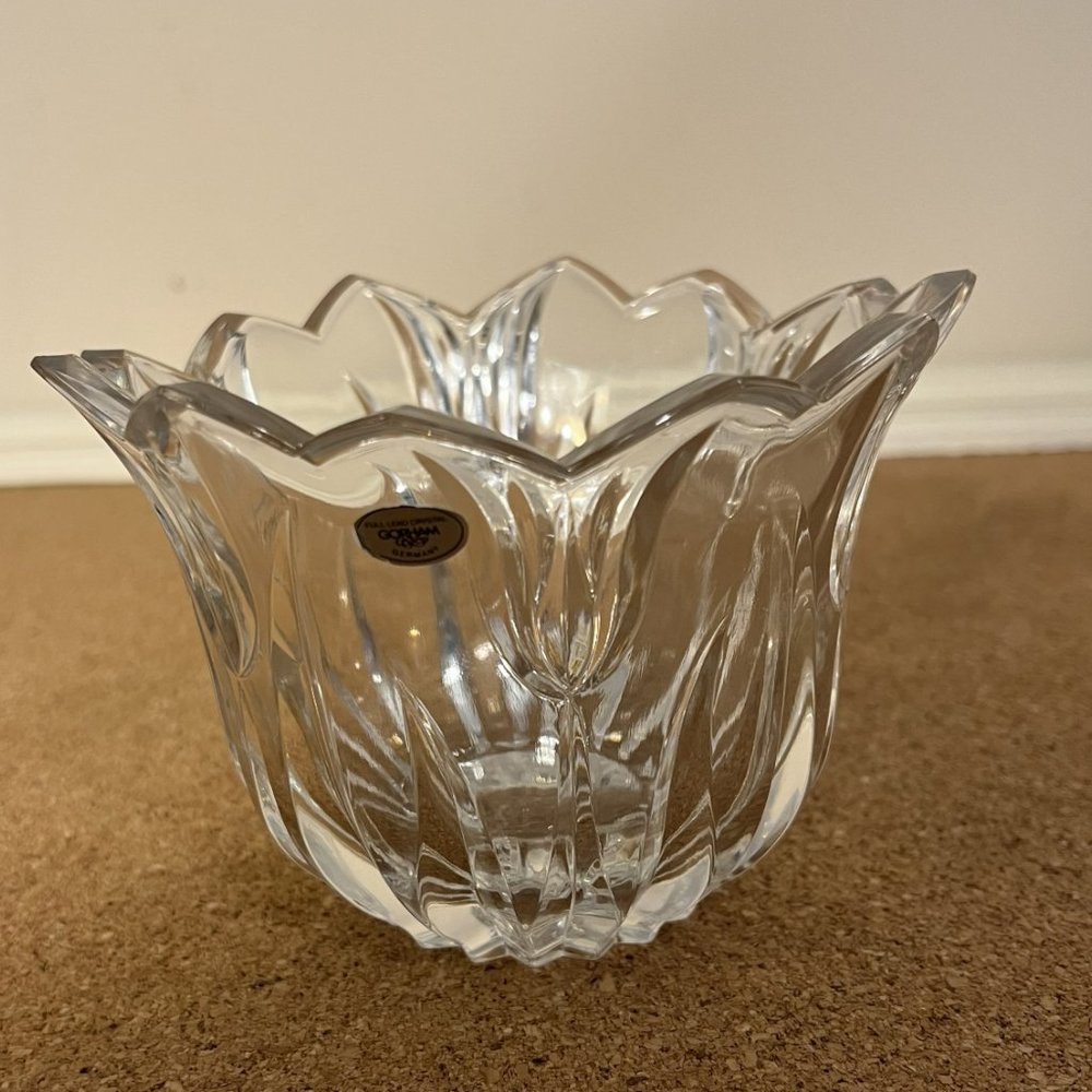 Gorham Germany Lead Crystal Round Tulip Bowl